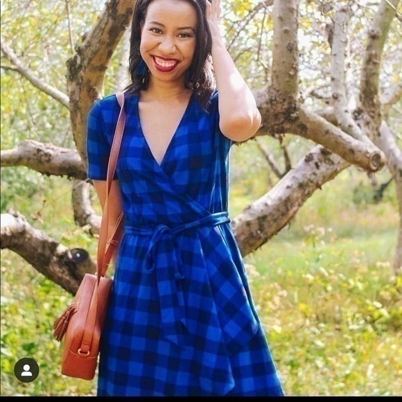 Draper James Buffalo Plaid Wrap Dress - Picture 6 of 12